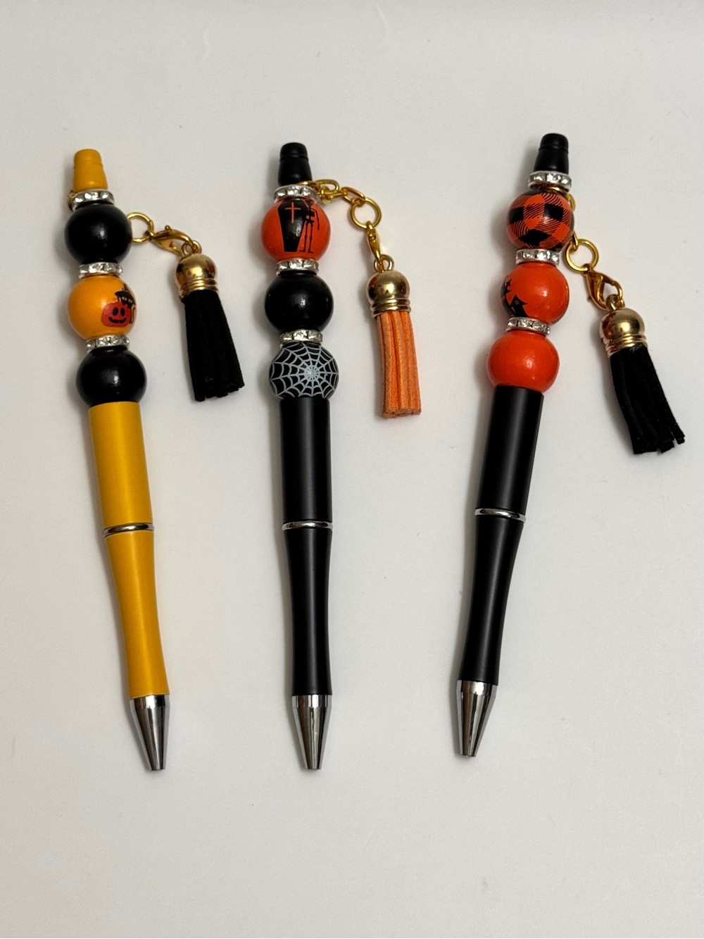 Hand Crafted Beaded Pens With Stickers To Decorate and 4 Refills